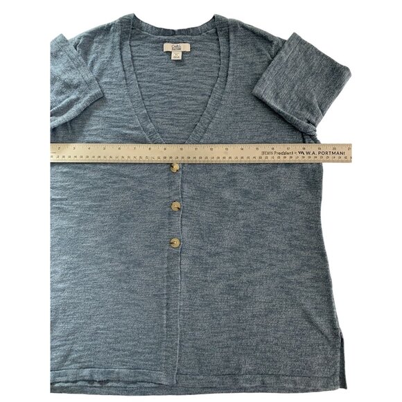 Croft & Barrow Womens Button Front Knit Cardigan Blue V-Neck Size PS - Picture 6 of 10